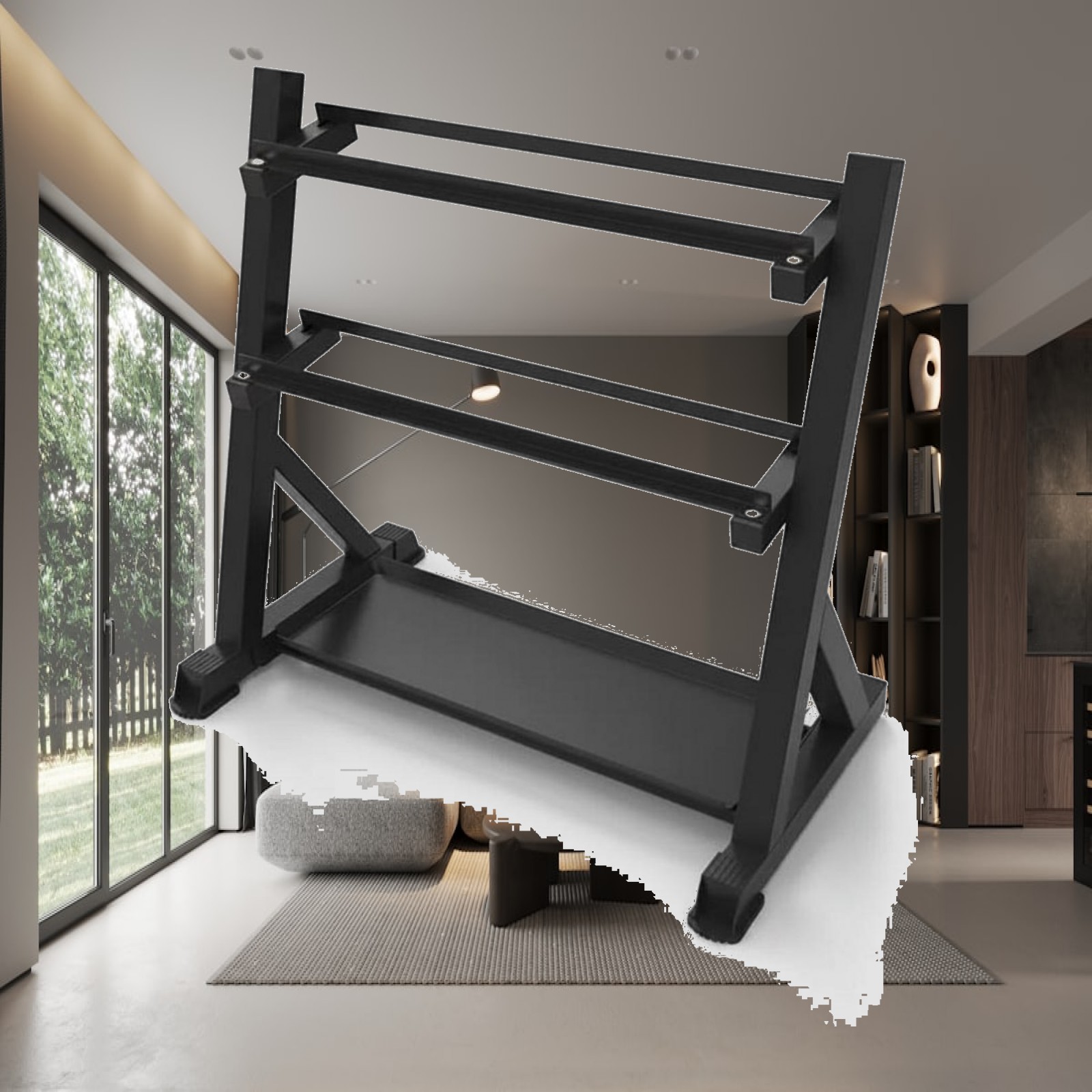 Home Gym Training - 3 Tier Dumbbell Rack Saving Hex