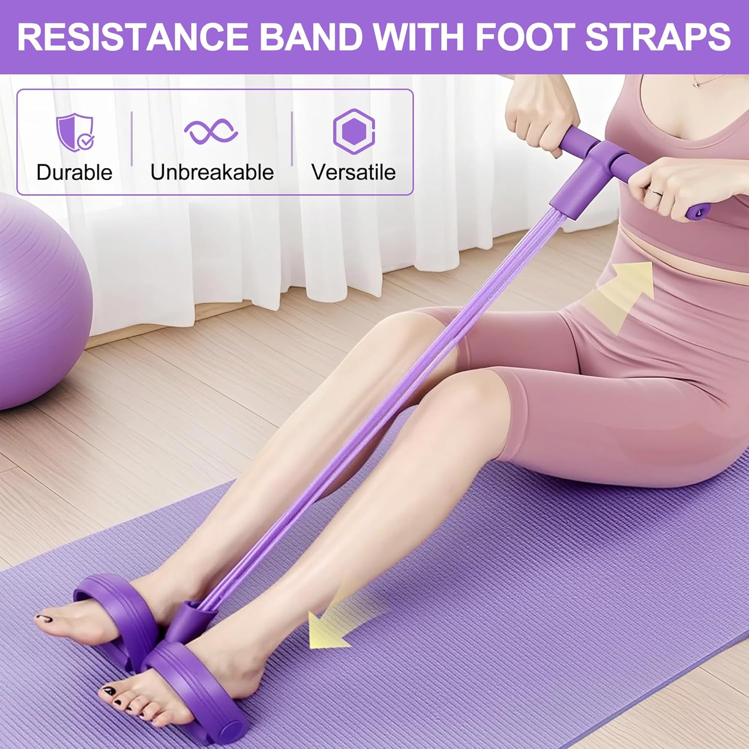 4-Tube Pedal Resistance Band M - Home Gym Youtube review and price