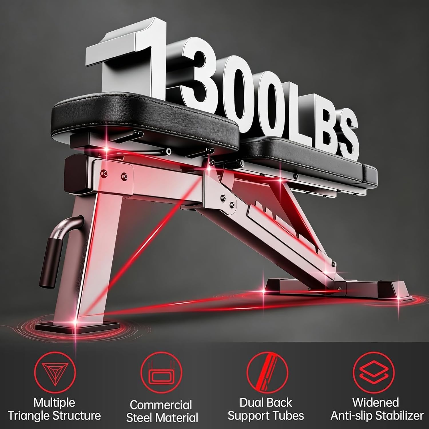 Adjustable Weight Bench 1300LB - Home Gym Weights review and price