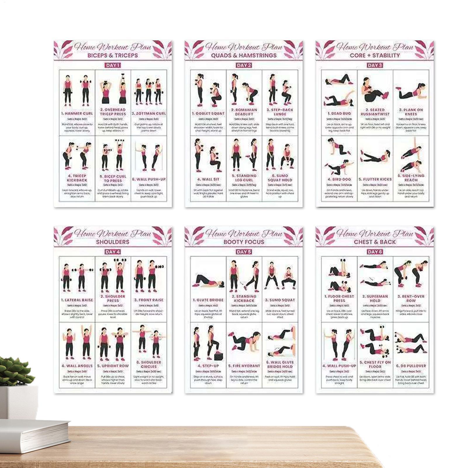Workout Poster 6 Pieces Full B - Home Gym Guide review and price