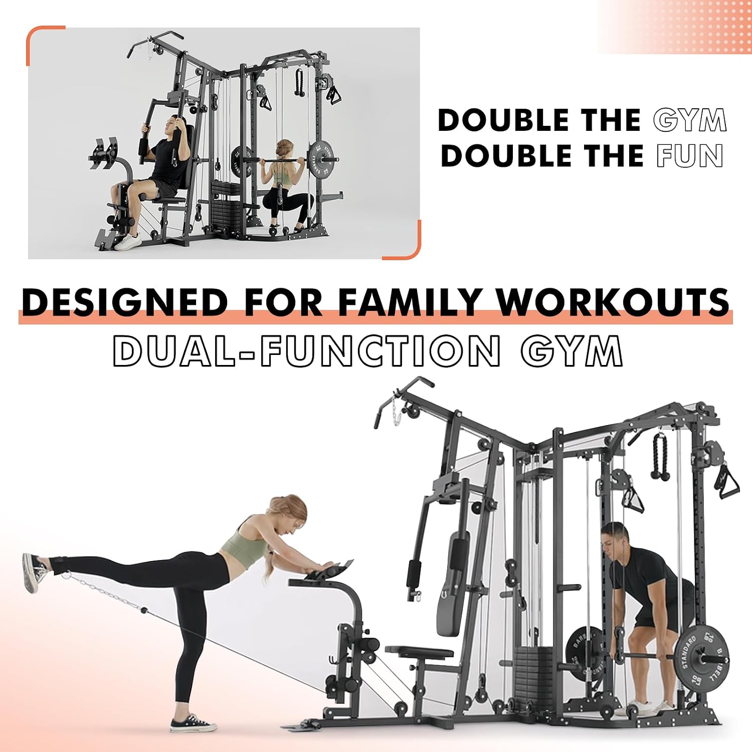 Dual-Station SmithΔ Machine Po - Home Gym Weights review and price